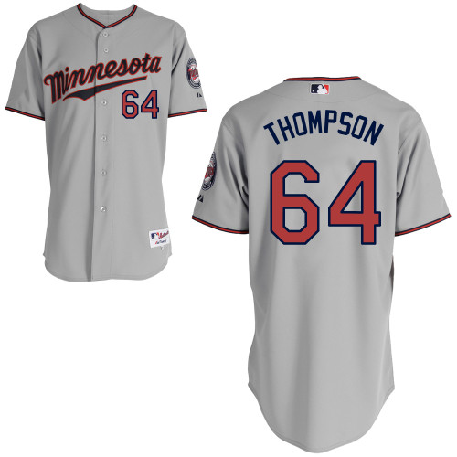 Aaron Thompson #64 Youth Baseball Jersey-Minnesota Twins Authentic 2014 ALL Star Road Gray Cool Base MLB Jersey